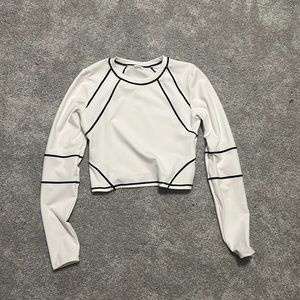 White top with black lines